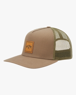 Men's Billabong Stacked Trucker Hats Green | 243VHPIFY