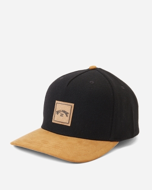 Men's Billabong Stacked Up Snapback Hats Black / Brown | 235MJCTPA