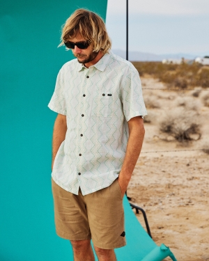 Men's Billabong Sundays Jacquard Short Sleeve Shirts Multicolor | 802NELBGK