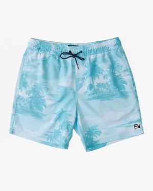Men's Billabong Sundays Layback 17 Boardshorts Light Blue | 840QRJUVO