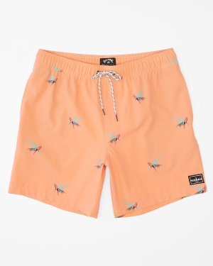 Men's Billabong Sundays Layback Hawaii 17 Boardshorts Coral | 501MOEGWQ