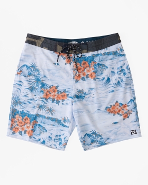 Men's Billabong Sundays Lo Tide 19 Boardshorts Light Blue | 374FOTPZK