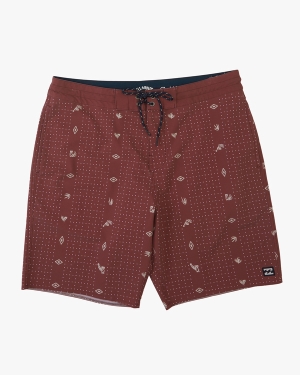 Men's Billabong Sundays Lo Tide 19 Boardshorts Red | 946KJWVYN