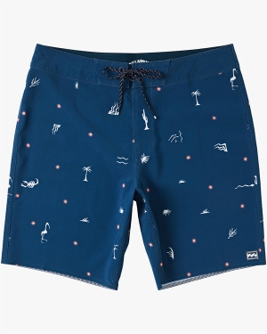 Men's Billabong Sundays Mini Pro 19 Boardshorts Navy | 150YZOTCU