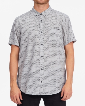 Men's Billabong Sundays Mini Short Sleeve Shirts Grey | 054CPVLSQ