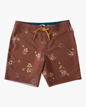 Men's Billabong Sundays Pro 19 Boardshorts Dark Red | 308DBFOMW
