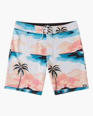 Men's Billabong Sundays Pro 19 Boardshorts White | 943YAHWUN