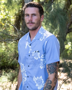 Men's Billabong Sundays Vacay Short Sleeve Shirts Purple | 427AGVRMS