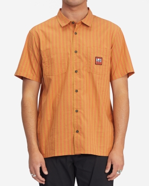 Men's Billabong The Simpsons Duff Delivery Short Sleeve Shirts Red / Red | 198RLOTEK