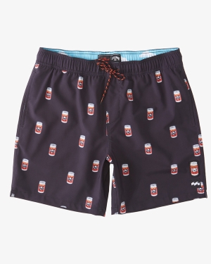 Men's Billabong The Simpsons Duff Layback 17 Boardshorts Black | 714KJGICD