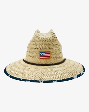 Men's Billabong Tides July Straw Lifeguard Hats Navy | 189IUVYFM
