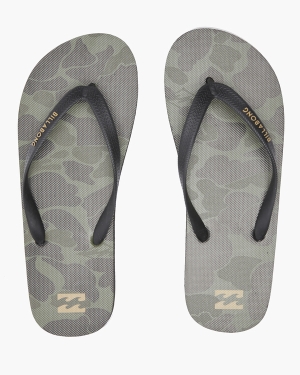 Men's Billabong Tides Slip-On Flip Flops Camo | 137QUNRIH