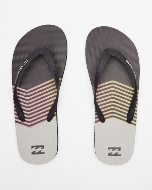 Men's Billabong Tides Slip-On Flip Flops Black / Grey | 580RXPCNK