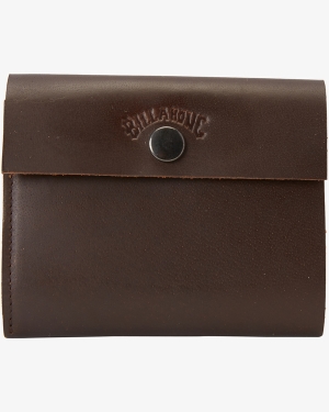Men's Billabong Tribong Leather Wallets Chocolate | 473VQDWAX