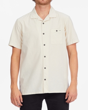 Men's Billabong Vacay All Day Short Sleeve Shirts Beige | 316IPOANS