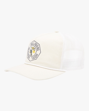 Men's Billabong Vacay Trucker Hats White | 509JFORBE