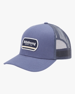 Men's Billabong Walled Trucker Hats Blue | 710BRWMHE
