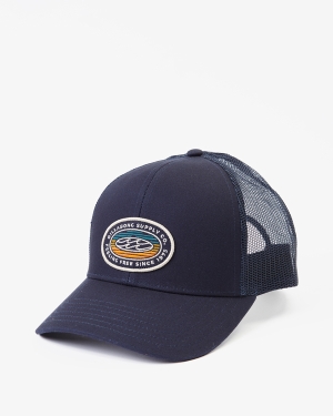 Men's Billabong Walled Trucker Hats Navy | 624XWKQBD