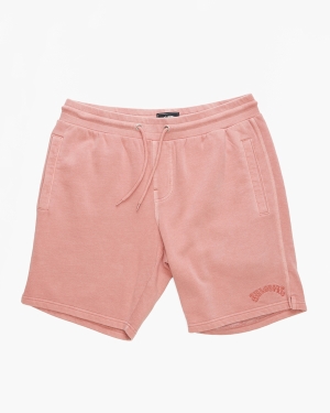 Men's Billabong Wave Washed Elastic Waist Sweatshorts Shorts Rose | 709TZFALI