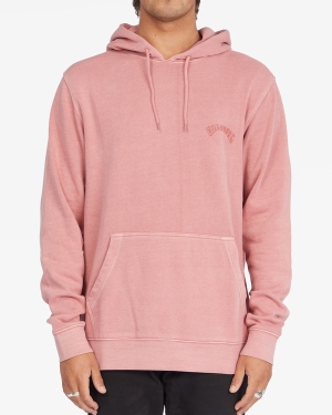 Men's Billabong Wave Washed Pullover Hoodie Rose | 147QFHDJR