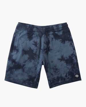 Men's Billabong Wave Washed Sweatshort 19 Shorts Navy | 740TAUQOV