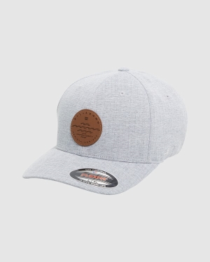 Men's Billabong Wavy Davy Heatherlight Flexfit Hats Silver | 781AWNTPS