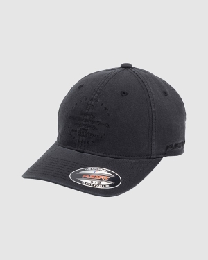 Men's Billabong Wavy Davy Washed Flexfit Hats Black | 231LPNSTB