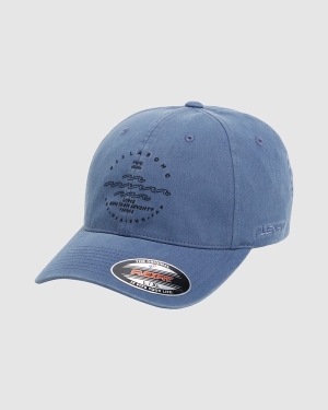 Men's Billabong Wavy Davy Washed Flexfit Hats Blue | 879TZKYNX