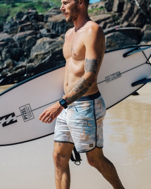 Men's Billabong Wrangler 73 Mull Leaf Lo Tides 17 Boardshorts Multicolor | 658NTEOKV