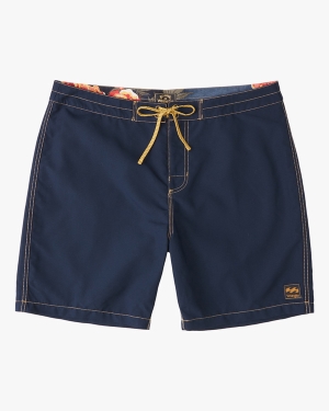 Men's Billabong Wrangler Icons Lo Tides 17 Boardshorts Indigo | 952SALNWV