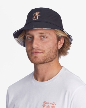 Men's Billabong Wrangler Sacred Sun Reversible Bucket Hats Black | 530NDPGTS