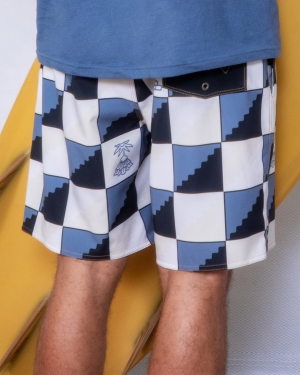 Men's Billabong Wrangler Shadows Layback 17 Boardshorts Multicolor | 437RZGYNF
