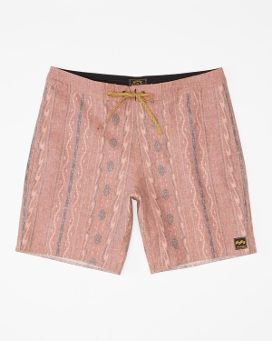 Men's Billabong Wrangler Wesley Lo Tide 18 Boardshorts Red | 372ZQAWEO