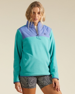 Women's Billabong A/Div Boundary Lite Half-Zip Mock Neck Sweatshirt Multicolor | 194SQCTOV