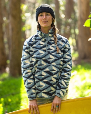 Women's Billabong A/Div Boundary Mock 3 Half-Zip Pullover Sweatshirt Blue | 350HOTPDQ