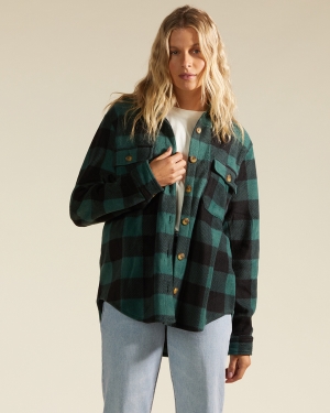 Women's Billabong A/Div Forge Flannel Shacket Fleece Sweaters Multicolor | 465ZLCNMF
