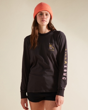 Women's Billabong A/Div Long Sleeve T Shirts Black | 910YFJQDG