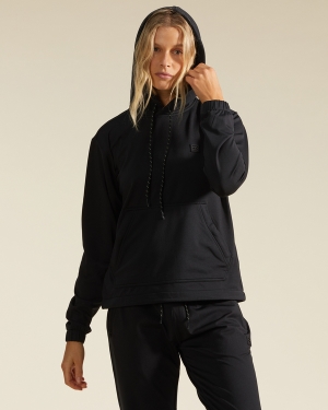 Women's Billabong A/Div New Trails Pullover Hoodie Black | 098GSLYQT