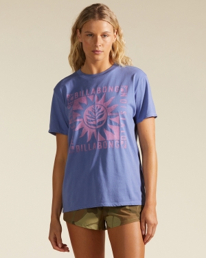 Women's Billabong A/Div Tee Short Sleeve UPF 50 T Shirts Blue | 173HUACYJ