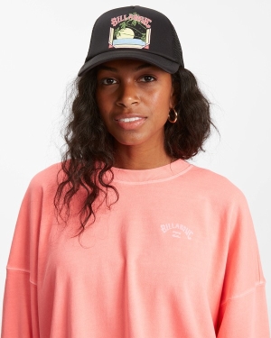 Women's Billabong Across Waves Trucker Hats Coral | 348XDWGFI