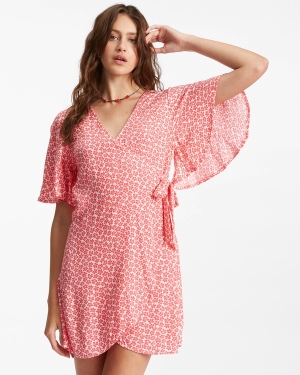 Women's Billabong All For You Mini Wrap Dress Multicolor | 473OCUNAW