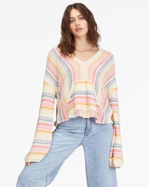 Women's Billabong Baja Beach Hooded Sweaters Coral | 058RBKWXH