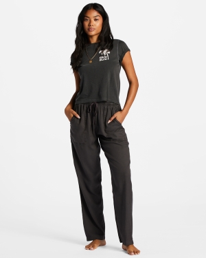 Women's Billabong Beachy Keen Woven Pant Pants Black | 205PFORAD