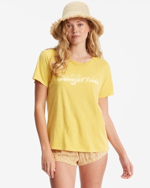 Women's Billabong Best Coast Boyfriend T Shirts Multicolor | 403RMNUFQ