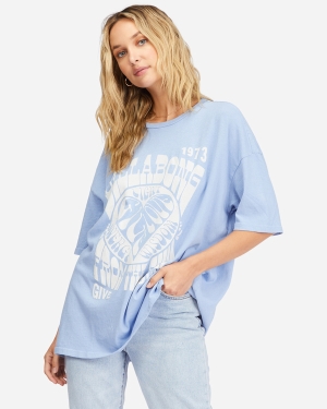Women's Billabong Blue Bayou Boyfriend T Shirts Blue | 823IJAVQR