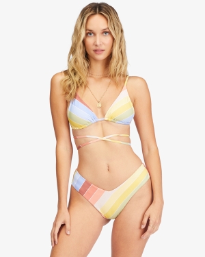 Women's Billabong Brighter Daze Slide Tall Triangle Bikini Tops Multicolor | 618KHQJNB