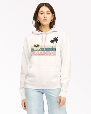 Women's Billabong Catchin Waves Pullover Hoodie Light Blue | 014YRDQXI