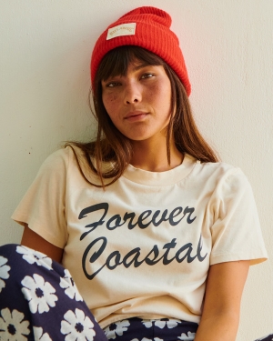 Women's Billabong Coastal Dreams Graphic Rockers T Shirts White | 490RZXSJC