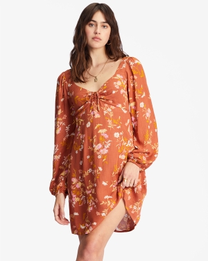 Women's Billabong Crush On You Mini Dress Chocolate | 436YPVNDC