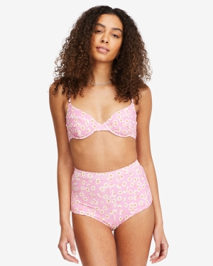Women's Billabong Daisy Craze Morgan Underwire Bikini Tops Pink | 108KSYADQ
